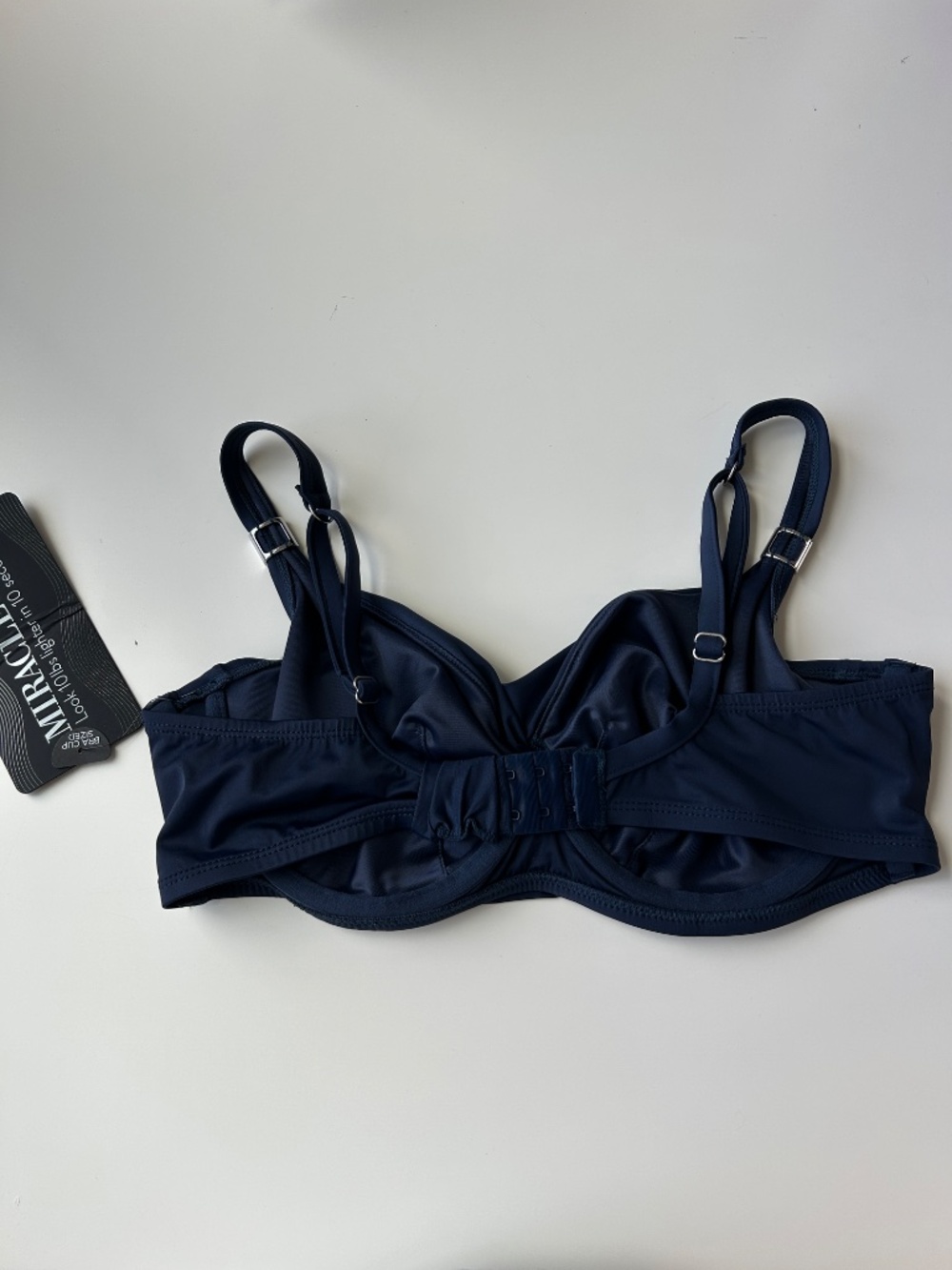 Miraclesuit size 34DD Surplice Bra swim top blue underwire adjustable NEW - Picture 3 of 9